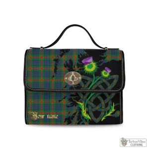 Aiton Tartan Waterproof Canvas Bag with Scotland Map and Thistle Celtic Accents