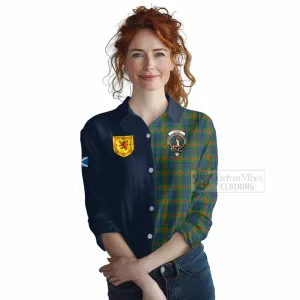 Aiton Tartan Women's Casual Shirt Alba with Scottish Lion Royal Arm Half Style