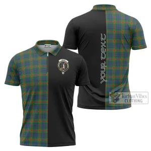 Aiton Tartan Zipper Polo Shirt with Family Crest and Half Of Me Style