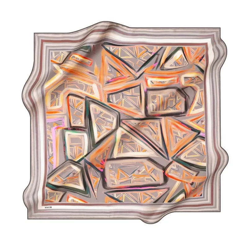 Aker Avant-Garde Geometric Silk Scarf No. 71