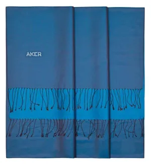 Aker Bi-Color Blue Scarf Shawl in Silk - Endeavour