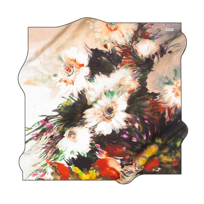 Aker Floral Elegance Silk Scarf No. 12