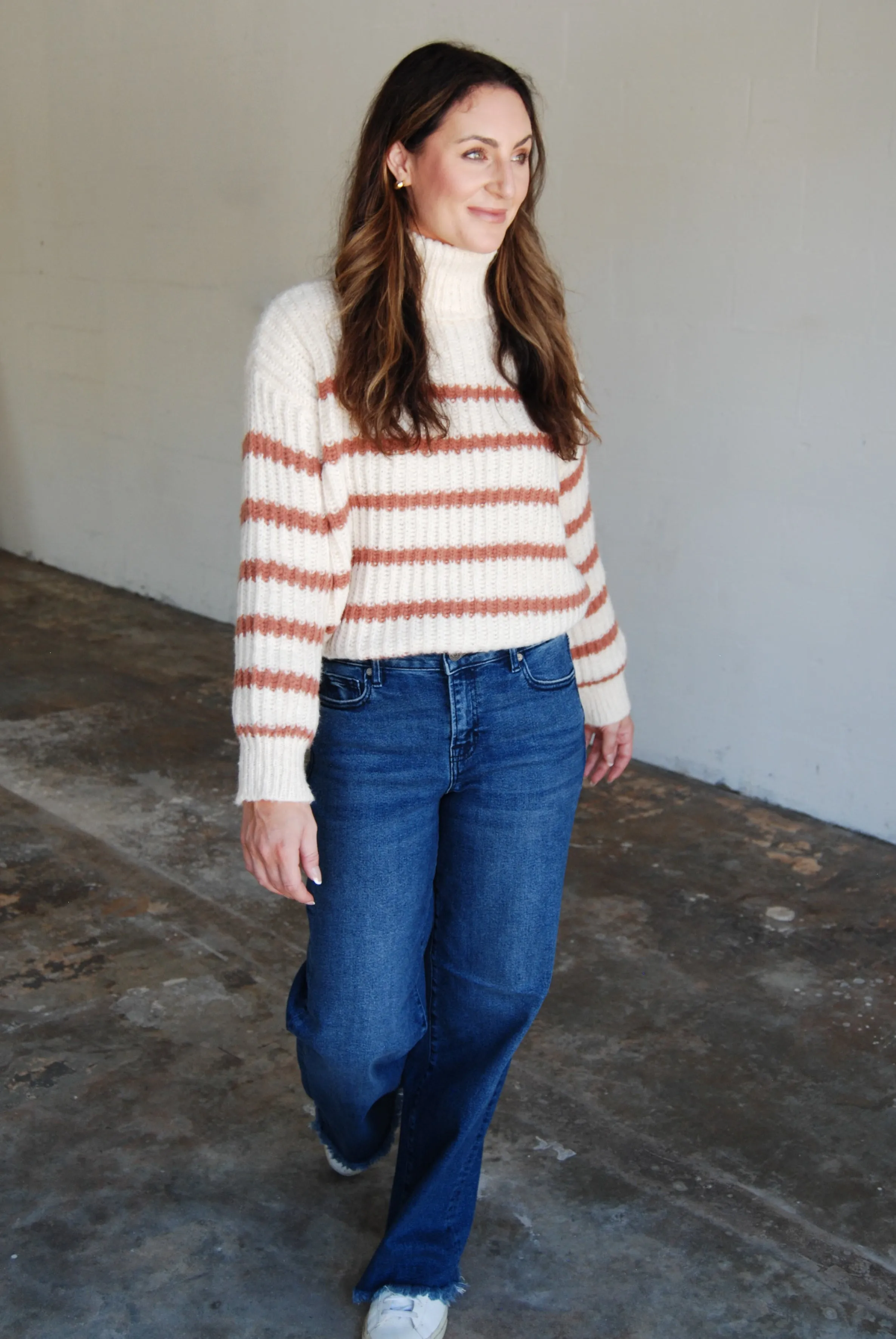 Aki Turtleneck Striped Sweater