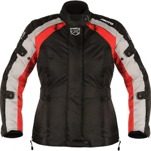 Akito Tornado Ladies Waterproof Textile Jacket - Black / Red