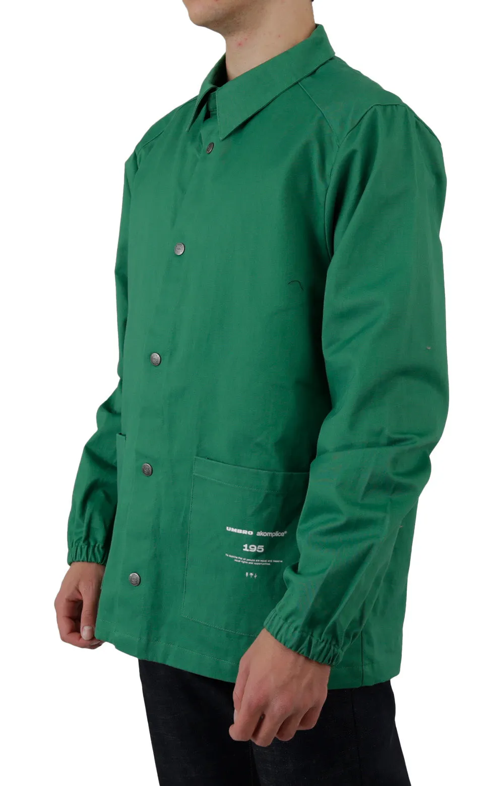 Akomplice x Umbro Organic Dove Coaches Jacket - Amazon Green