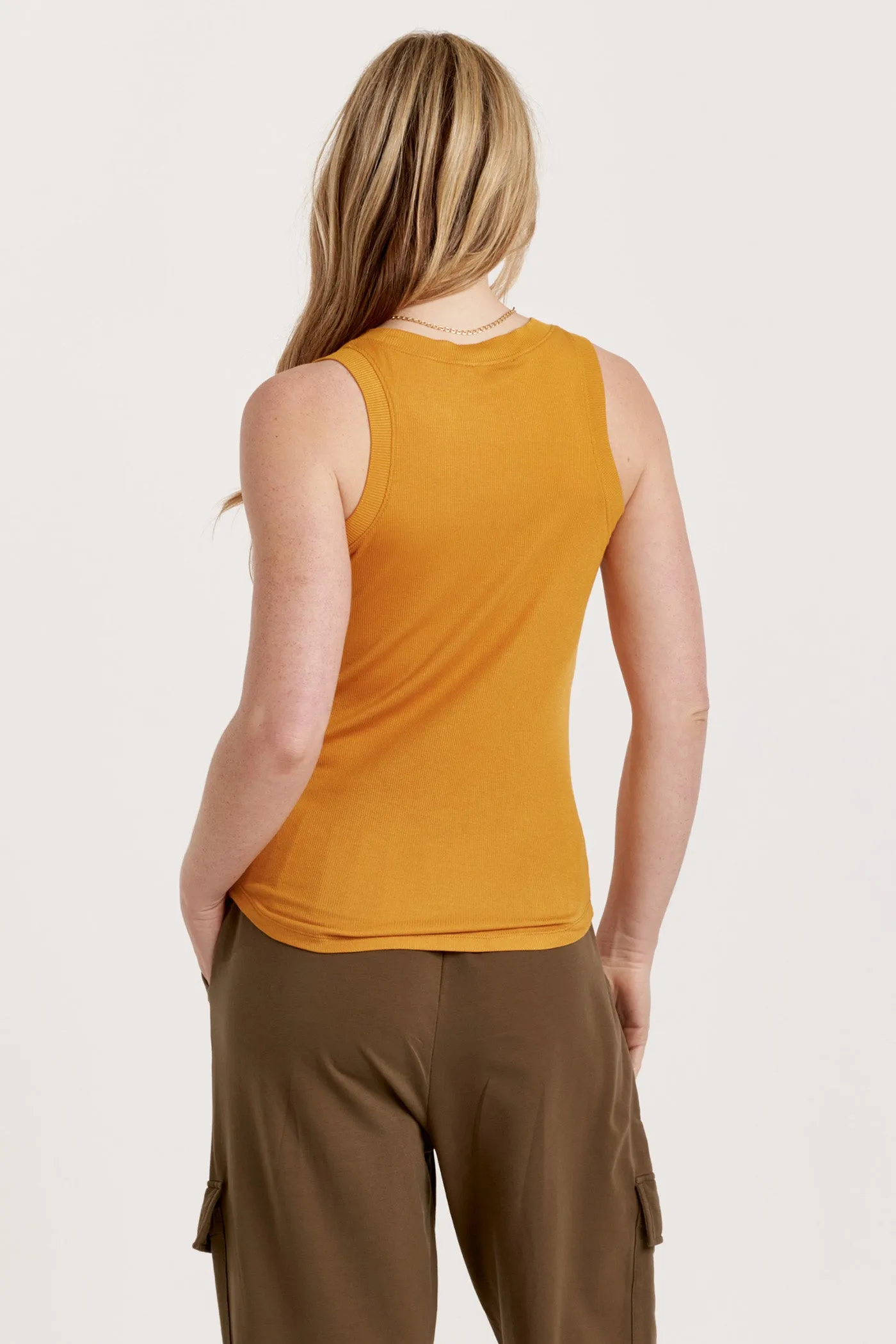 AL Cleo Ribbed Classic Tank- Mustard