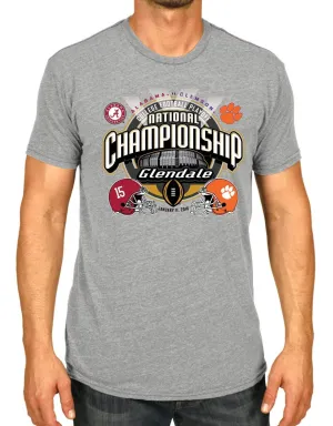 Alabama Crimson Tide Clemson Tigers 2016 College Football Playoff Gray T-Shirt