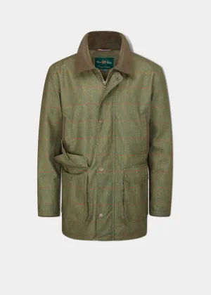 Alan Paine Mens Didsmere Technical Tweed Coat Olive