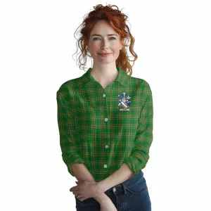 Aland Irish Clan Tartan Women's Casual Shirt with Coat of Arms