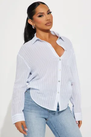 Alani Oversized Striped Shirt - Blue/combo