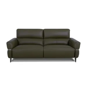 ALARIC Dark Olive Leather Sofa