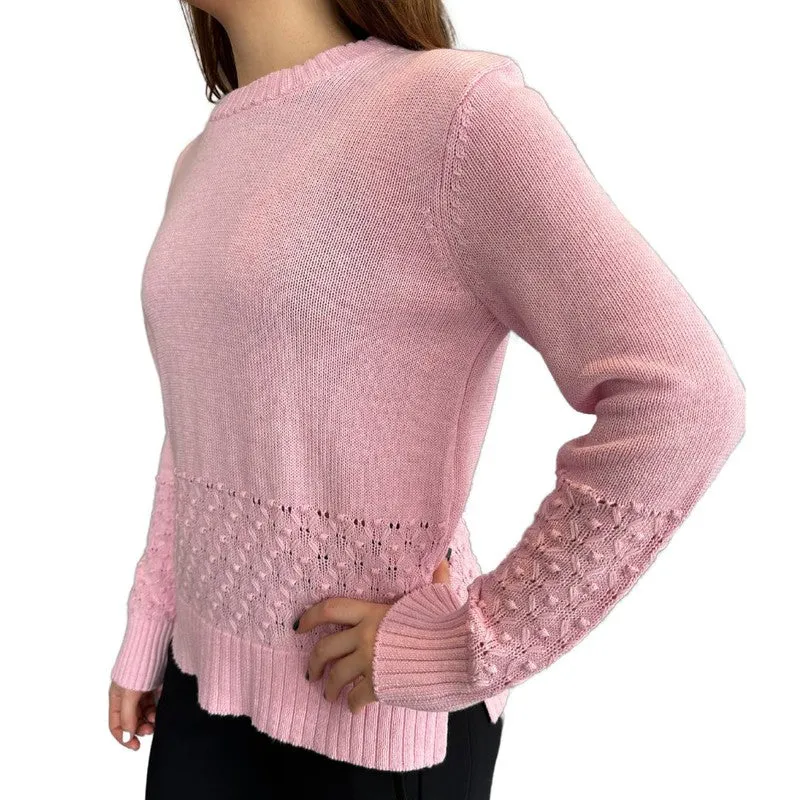 Alashan Cashmere Rosebud Sweater - Bermuda Pink