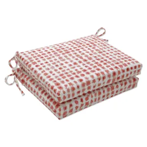 Alauda Coral Isle Red Squared Corners Seat Cushion (Set Of 2)