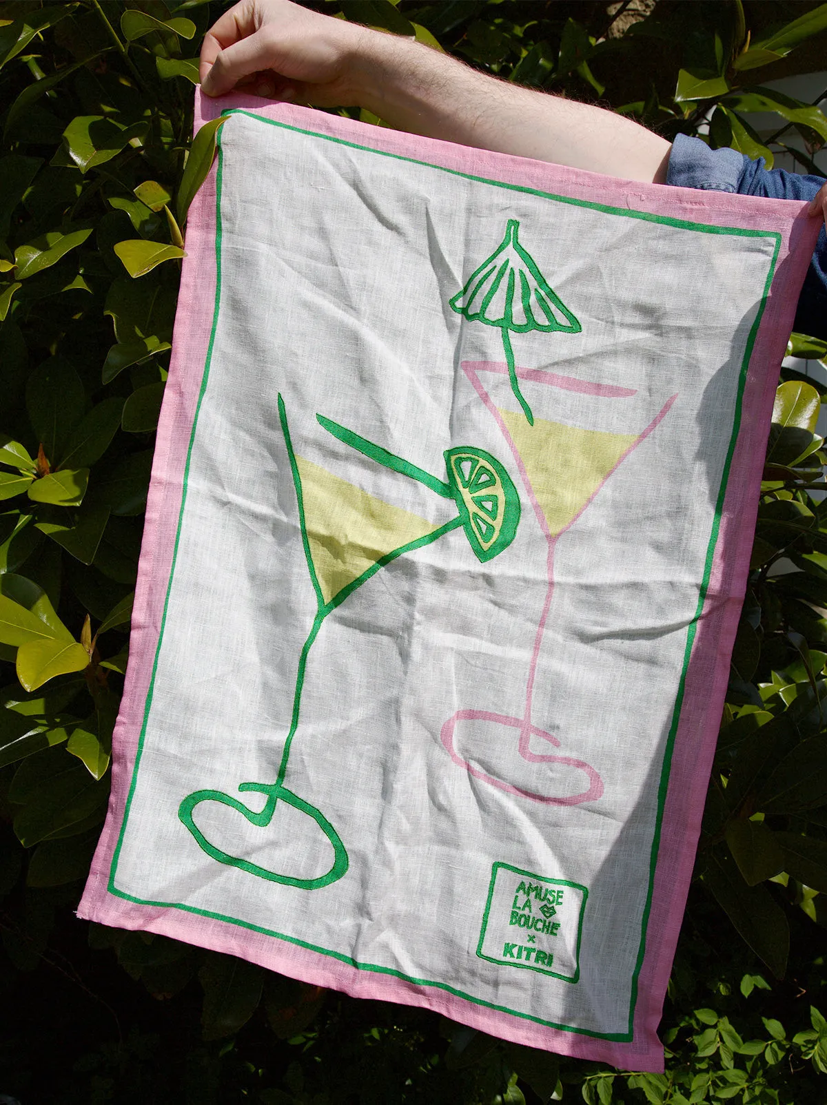 ALB x KITRI Cocktail Embroidered Tea Towel