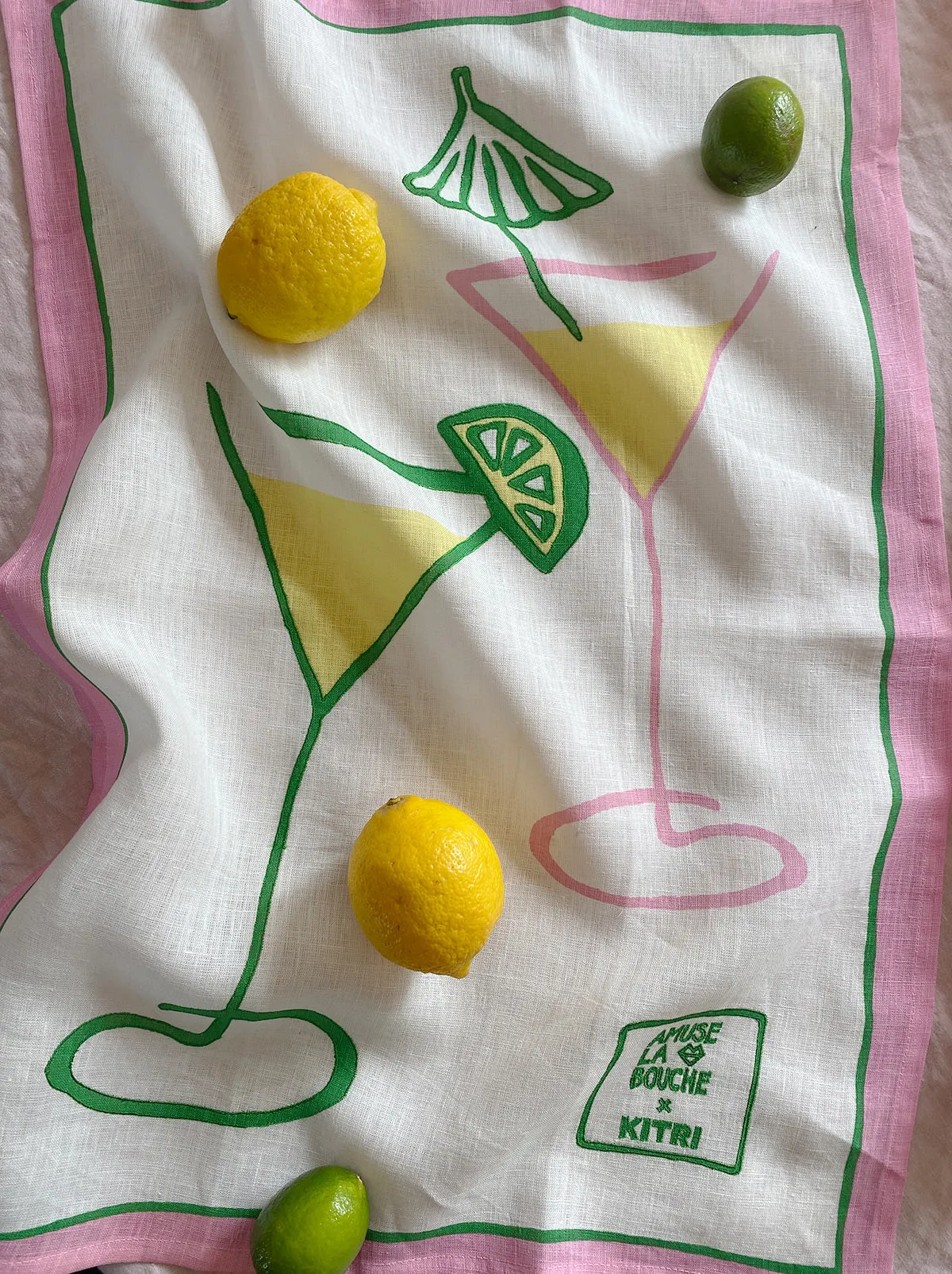 ALB x KITRI Cocktail Embroidered Tea Towel