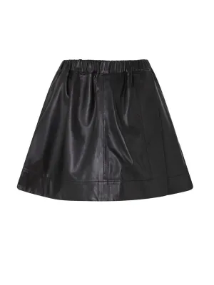 Alba A-Line Leather Mini Skirt