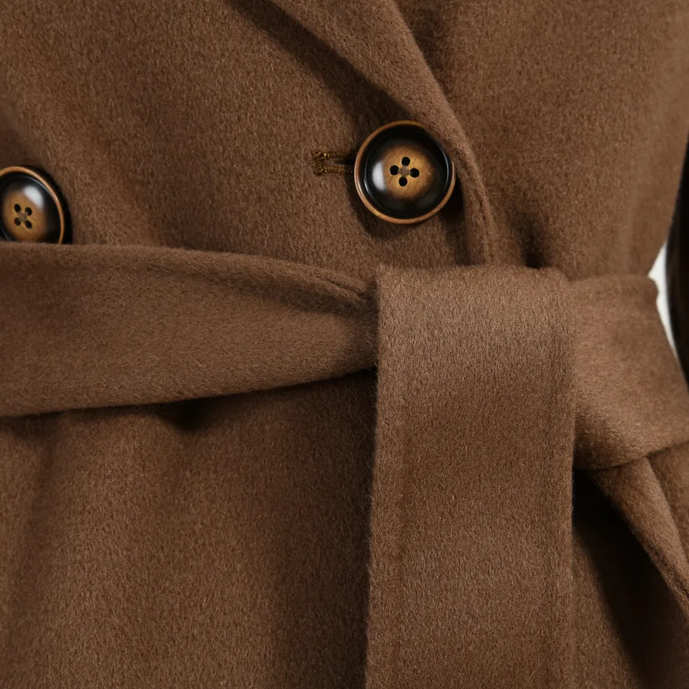 ALBA Brown Cashmere Trench Coat