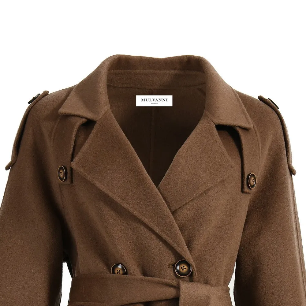 ALBA Brown Cashmere Trench Coat