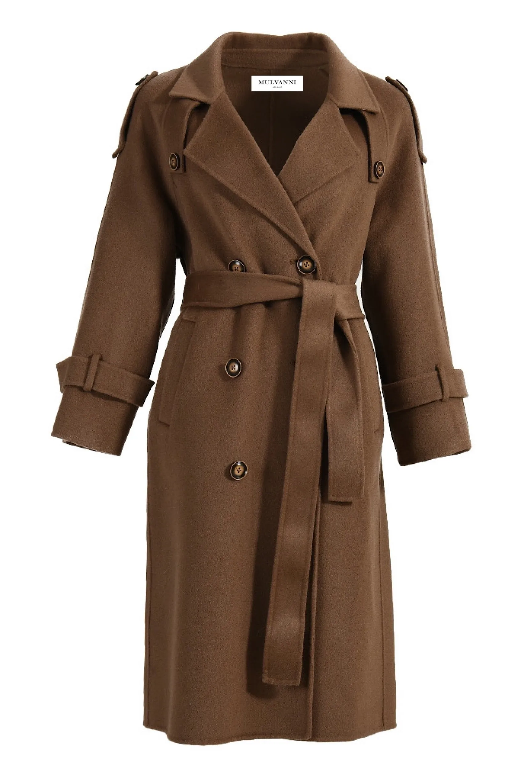 ALBA Brown Cashmere Trench Coat