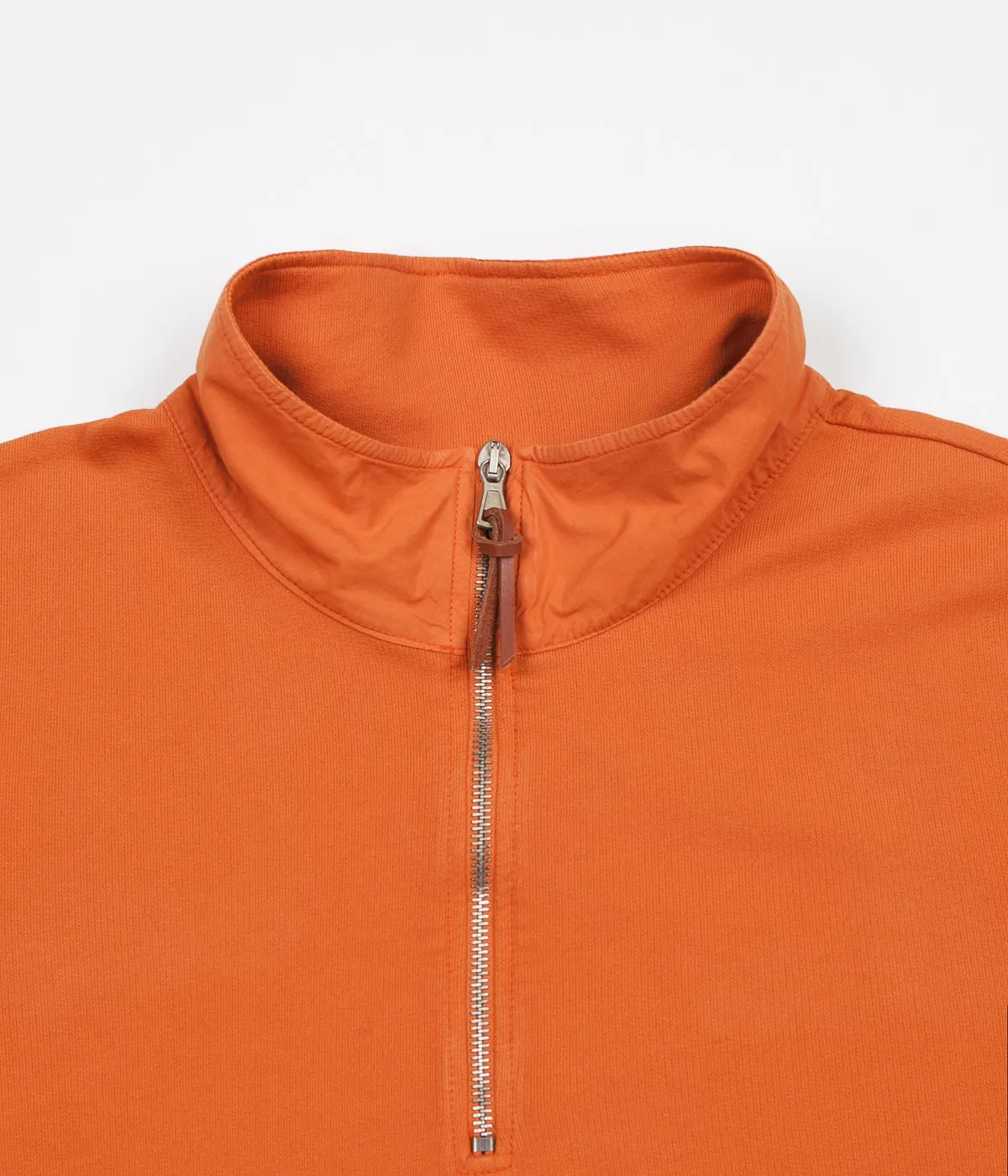 Albam Zipped Jersey Pullover Sweatshirt - Burnt Orange