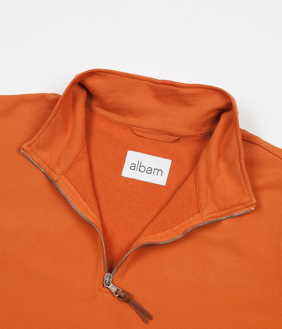 Albam Zipped Jersey Pullover Sweatshirt - Burnt Orange