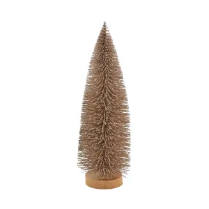 Albero Cono alberello Oro natalizio pino di Natale in Metallo h 30 cm