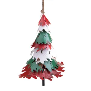 Albero di Natale pensile, campana in metallo colorato h 75 cm