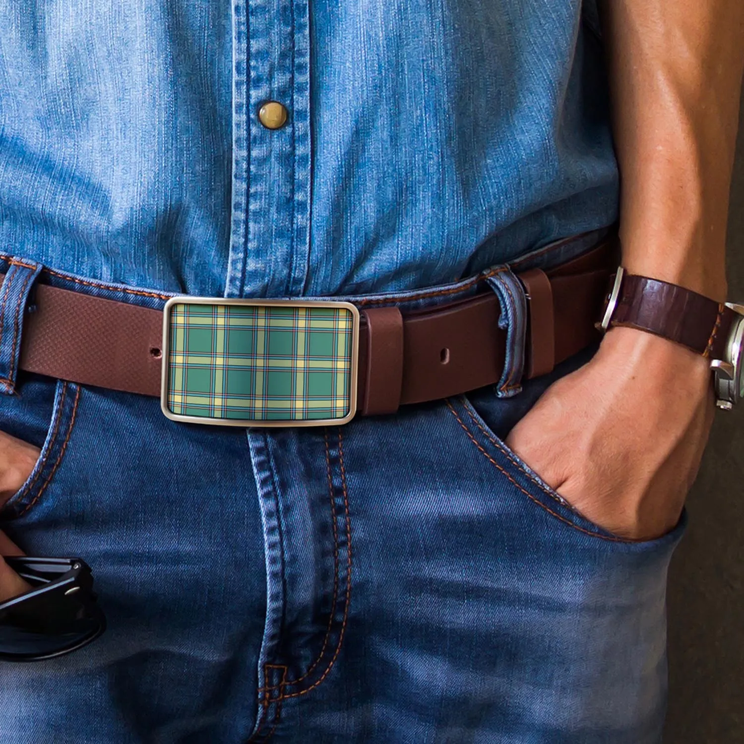 Alberta Province Canada Tartan Belt Buckles