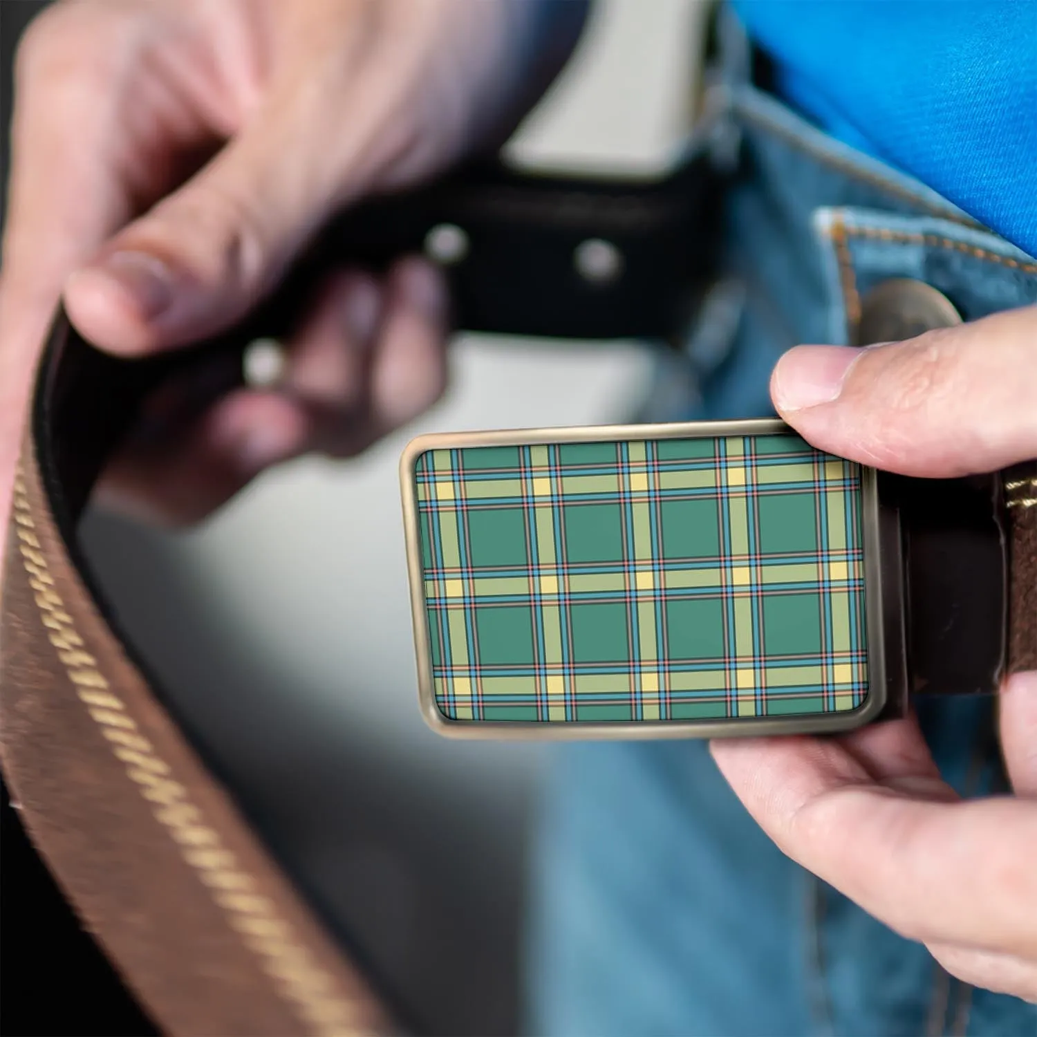 Alberta Province Canada Tartan Belt Buckles