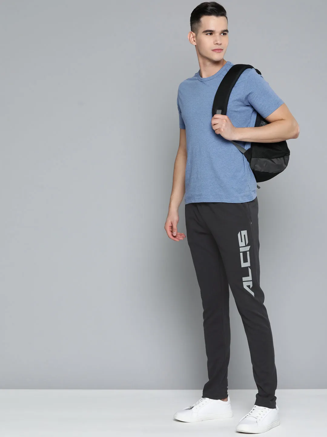 Alcis Men Black Slim Fit Track Pants