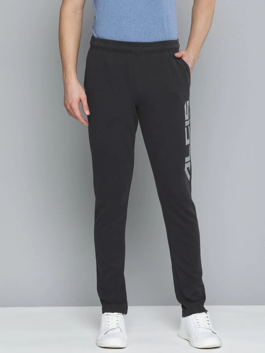 Alcis Men Black Slim Fit Track Pants