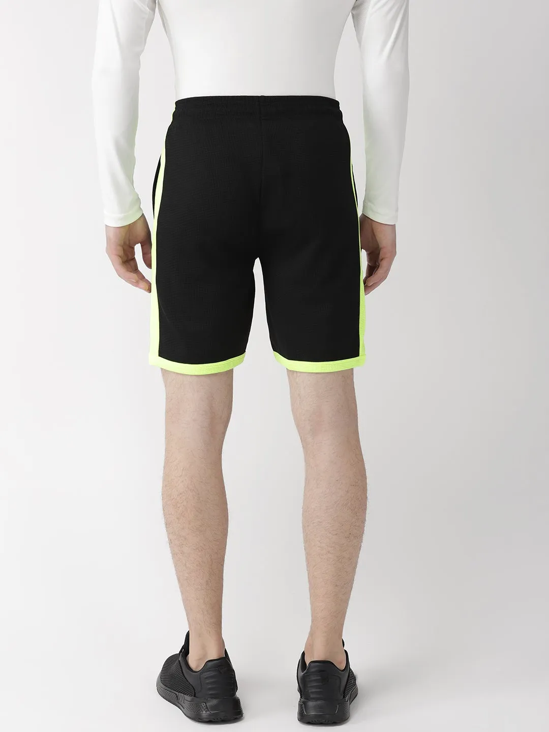 Alcis Men Color Block Black Shorts