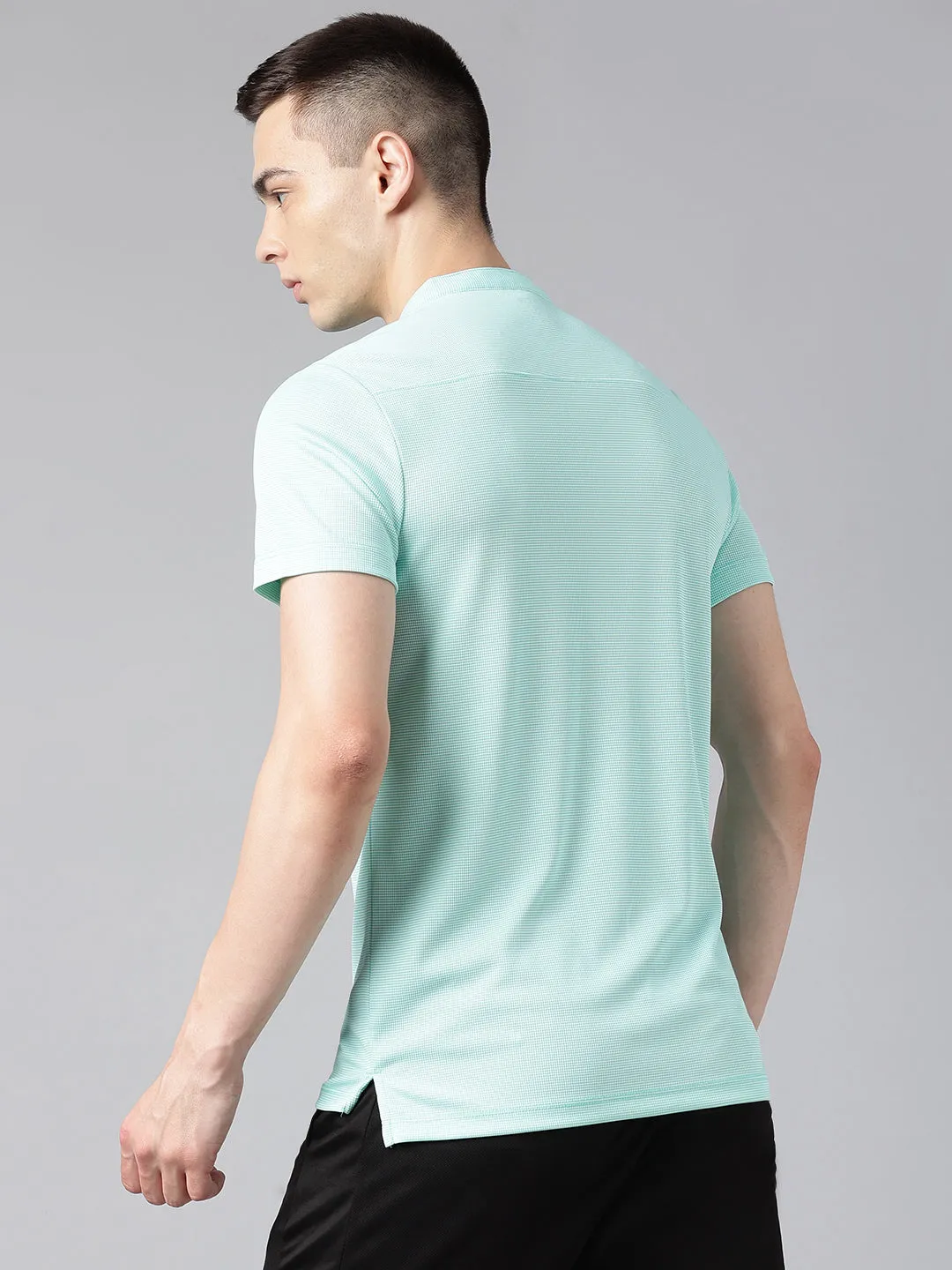 Alcis Men's Mint Green Anti-Static Drytech  Slim-Fit Training Polo T-Shirt