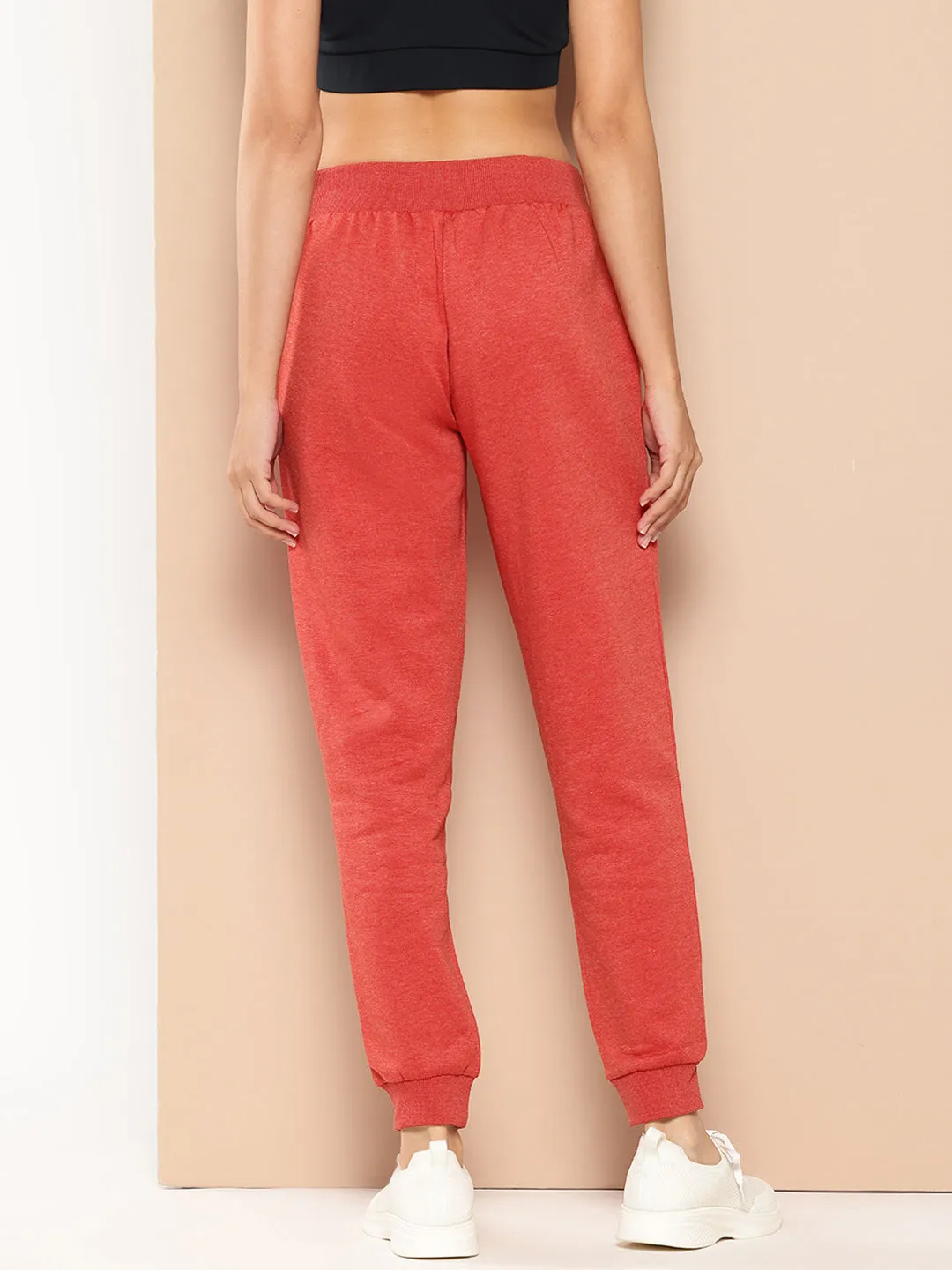 Alcis Women Red Slim Fit Solid Joggers