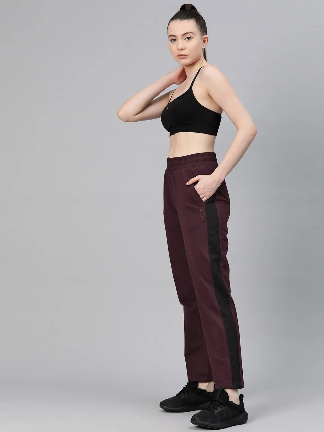 Alcis Women Solid Regular-Fit Track Pants