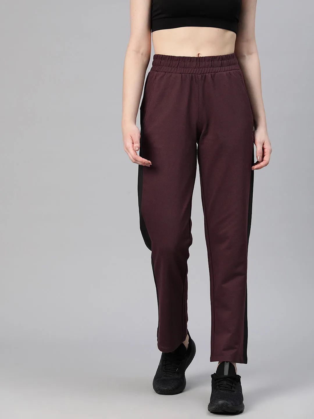 Alcis Women Solid Regular-Fit Track Pants