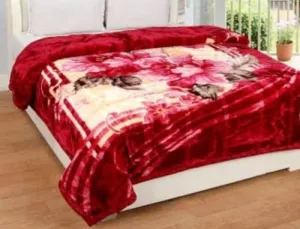 ALCITIC HOME Supersoft Mink Double Bed Blanket for Heavy Winters, Luxurious, 230 x 250 cm, Red Floral