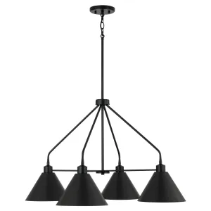 Alden 4-Light Chandelier in Matte Black