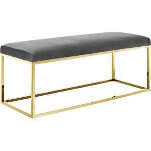 Alden Fabric Bench Gold/Gray