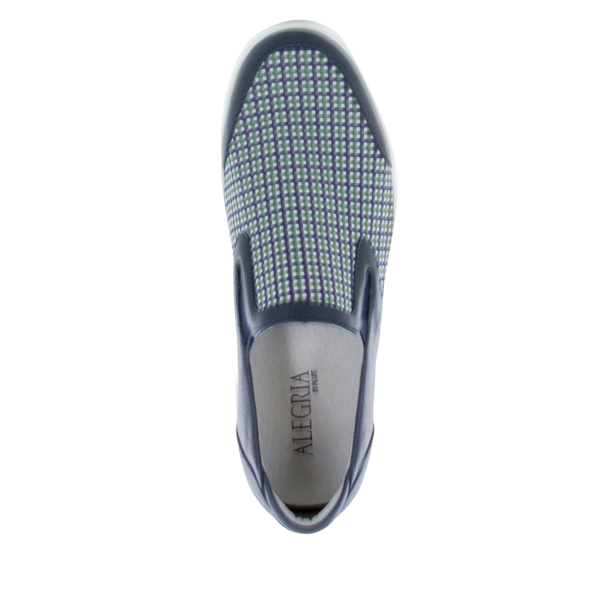 Alegria Men's Bender Navy Plaid Shoe