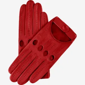 Alessa (red) - classic Italian lambskin leather driving gloves