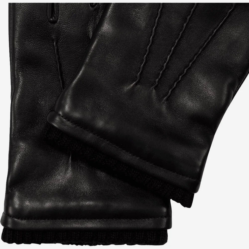 Alessandro (black) - Italian lambskin leather gloves with cashmere lining & touchscreen feature