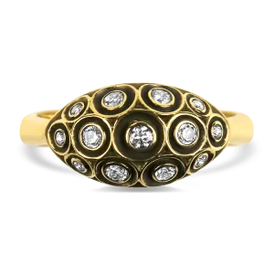 Alex Sepkus Lunar 18K Yellow Gold Dome Diamond Ring