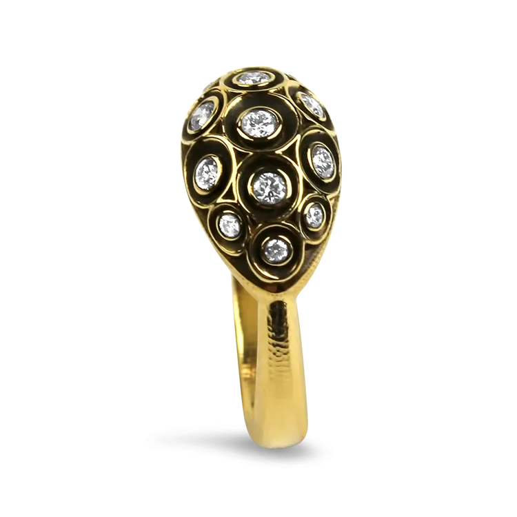 Alex Sepkus Lunar 18K Yellow Gold Dome Diamond Ring