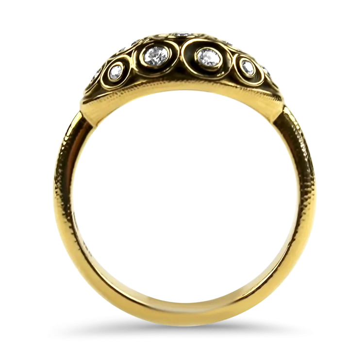 Alex Sepkus Lunar 18K Yellow Gold Dome Diamond Ring