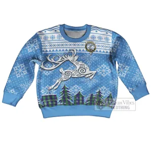 Alexander Clan Christmas Kid Ugly Sweater with Tartan and Celtic Reindeer Style