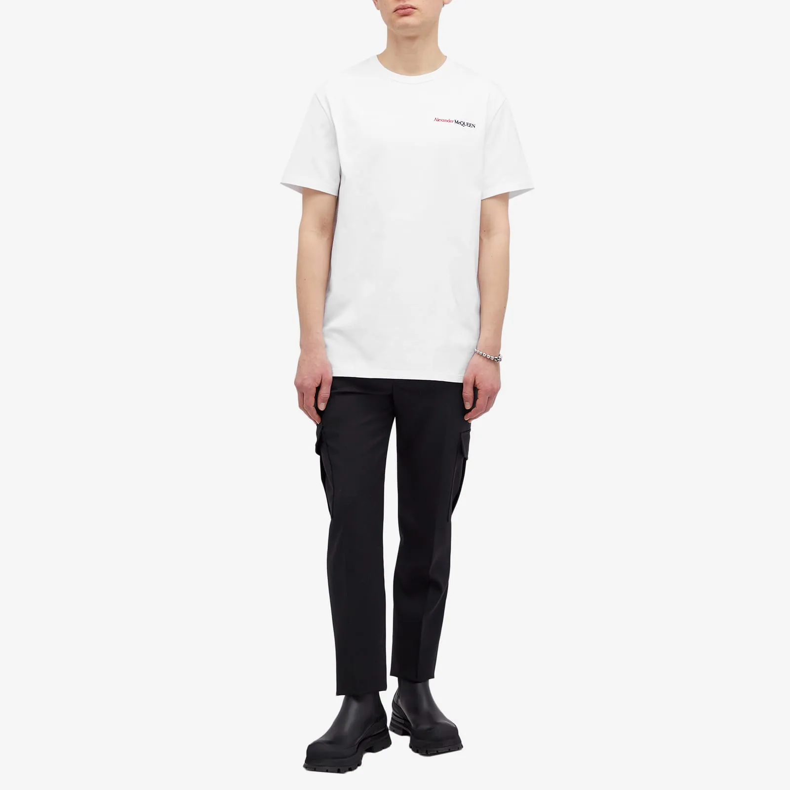 Alexander Mcqueen Embroidered Logo T-shirt, white