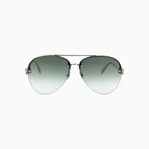 Alexander Mcqueen Silver Green Sunglasses