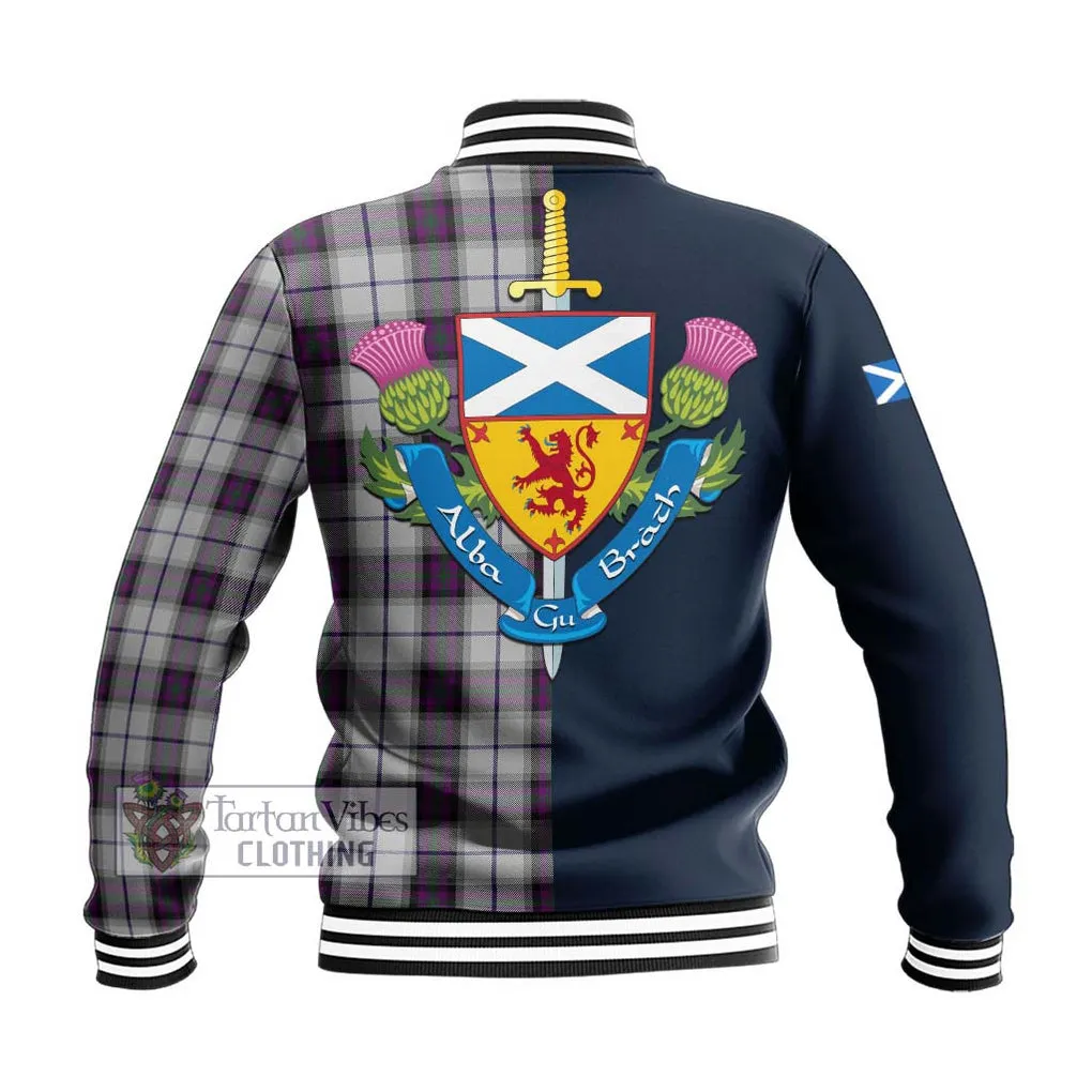 Alexander of Menstry Dress Tartan Baseball Jacket Alba with Scottish Lion Royal Arm Half Style