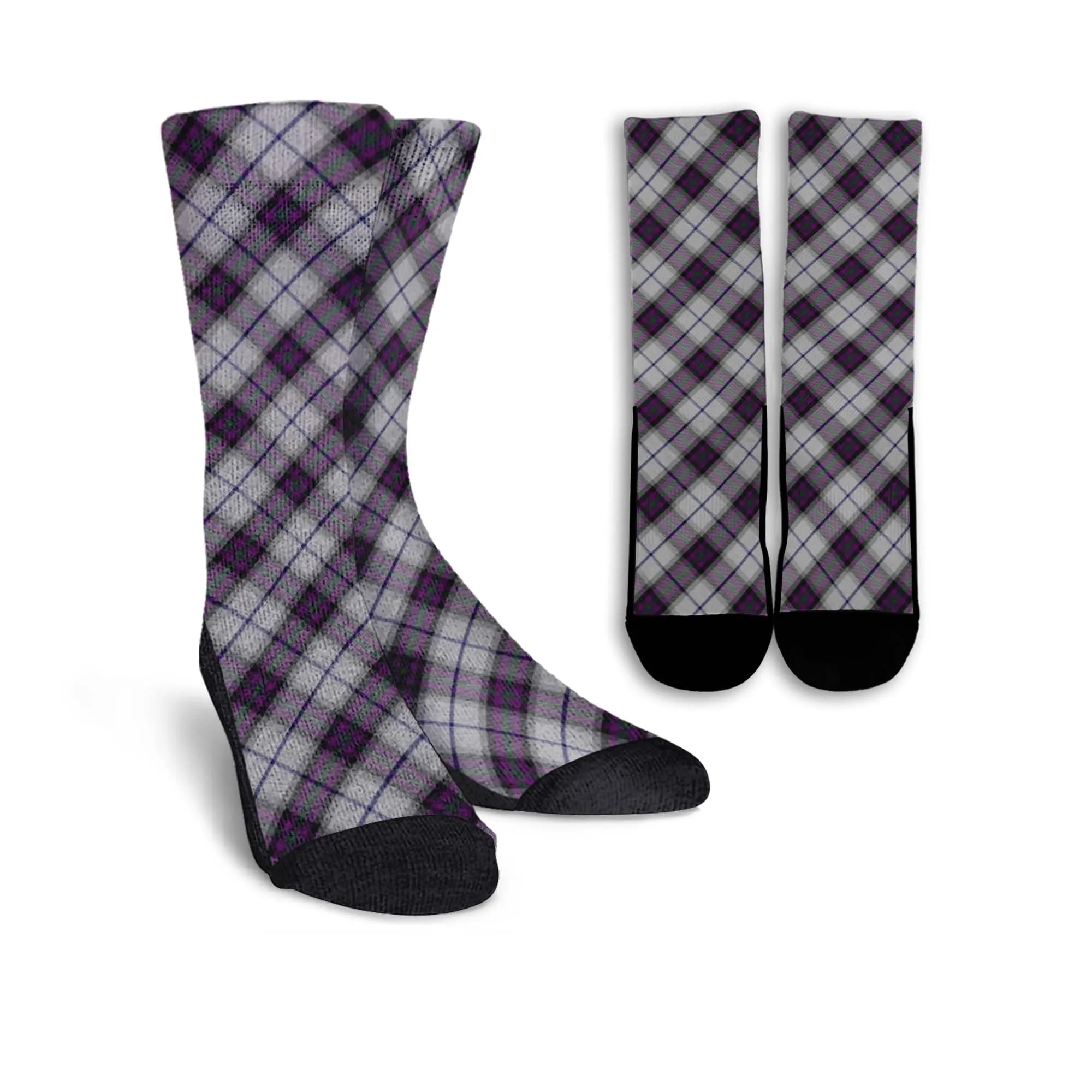 Alexander of Menstry Dress Tartan Crew Socks Cross Tartan Style